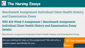 Benchmark Assignment Individual Client Health History and Examination Essay